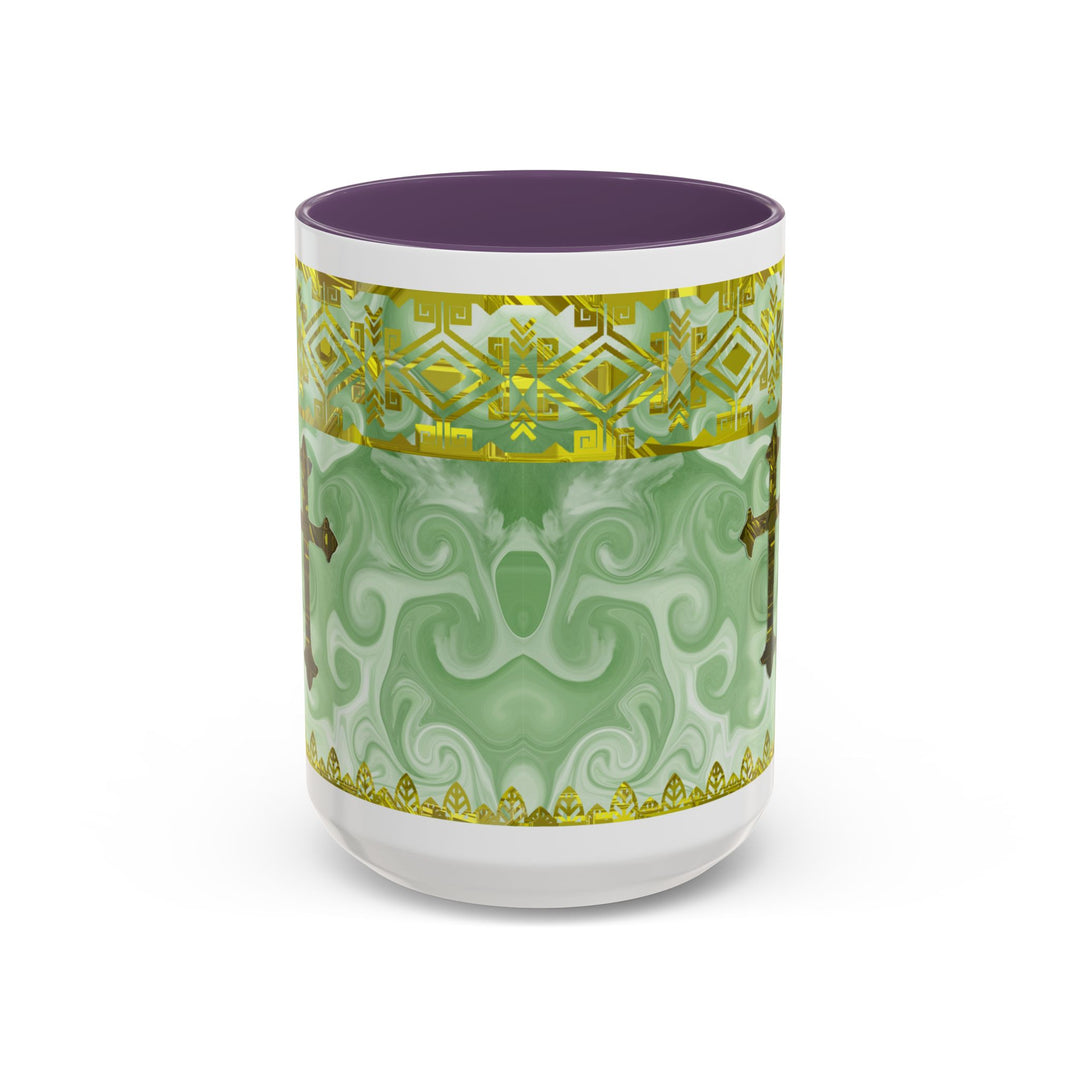 Gold Cross on Mint Marble – Elegant Christian Mug