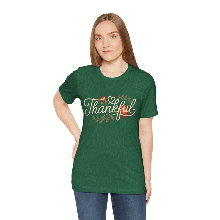 Thankful Tee - Unisex Jersey Short Sleeve Shirt for Thanksgiving, Gratitude Gift, Casual Wear, Family Gathering, Everyday Comfort