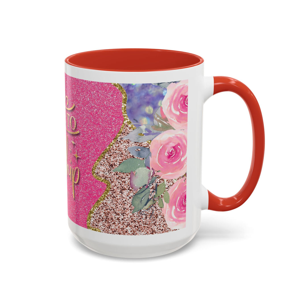 Made to Worship  Pink Glitter Floral Christian Mug