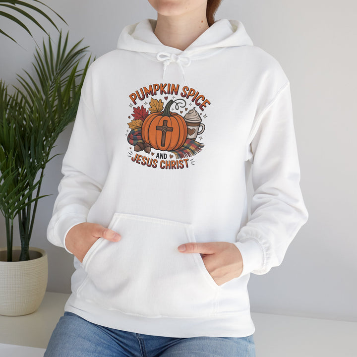 Fall Pumpkin Spice and Jesus Christ Hoodie Sweatshirt