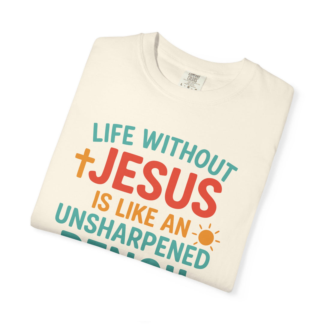 Christian Message Unisex T-shirt with Pencil Design