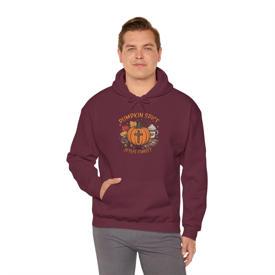Fall Pumpkin Spice and Jesus Christ Hoodie Sweatshirt