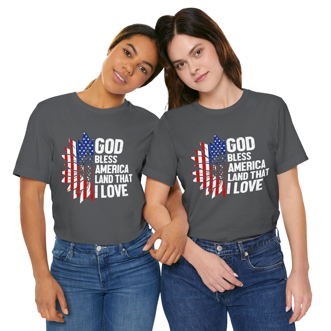 Patriotic T-Shirt, God Bless America Tee, Unisex Short Sleeve Shirt, Independence Day Gift, USA Pride Apparel, Americana Clothing