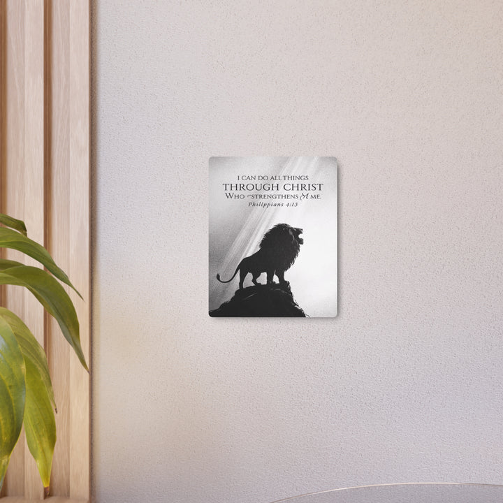 "Lion of Judah - Philippians 4:13" - Strength & Faith Metal Wall Art