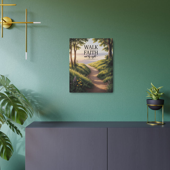 "Walk by Faith, Not by Sight" - Spiritual Journey Metal Wall Art