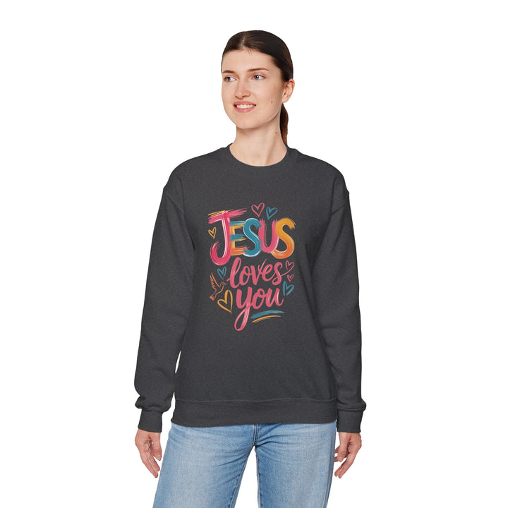 Jesus Loves You Crewneck Sweatshirt - Cozy Unisex Gift, Christian Apparel, Faith-Based Fashion, Inspirational Layering Piece, Ideal [...]