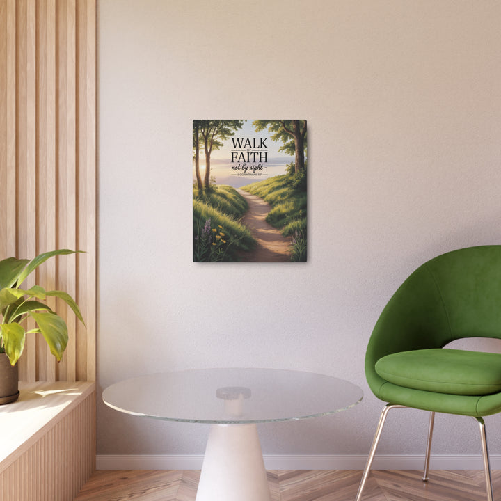 "Walk by Faith, Not by Sight" - Spiritual Journey Metal Wall Art