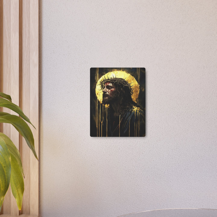 "Crown of Thorns - Sacred Passion" - Christ's Sacrifice Metal Wall Art