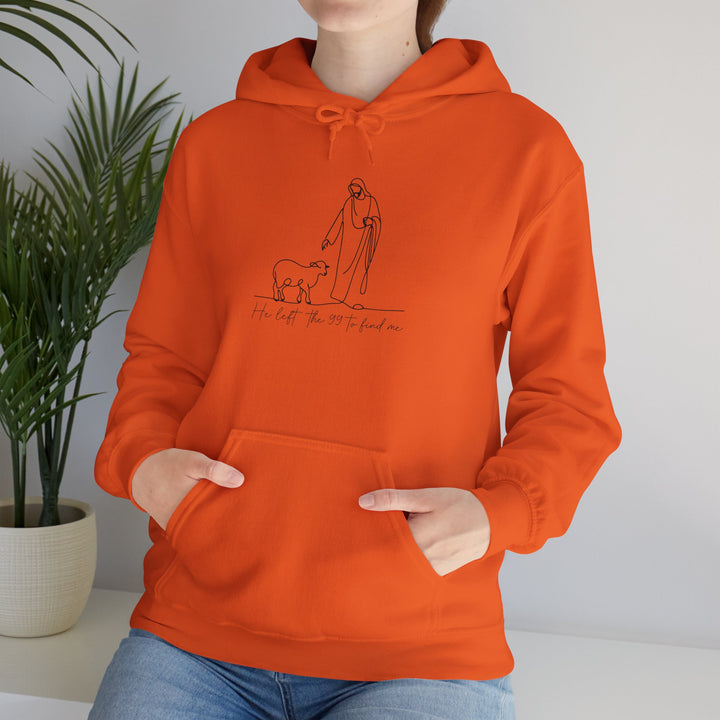 Christian Jesus and Lamb Hoodie Sweatshirt - 'He left the 99 to find me'