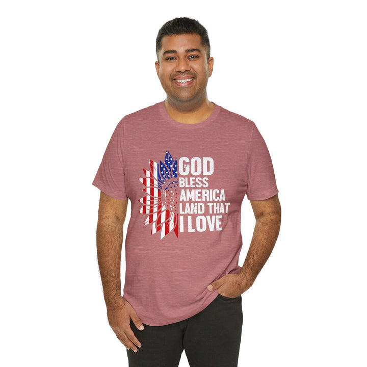Patriotic T-Shirt, God Bless America Tee, Unisex Short Sleeve Shirt, Independence Day Gift, USA Pride Apparel, Americana Clothing