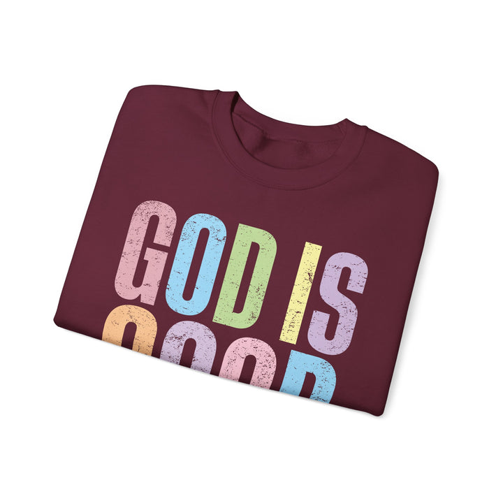 Inspirational God is Good Sweatshirt, Religious Crewneck, Faith-Based Apparel, Comfortable Casual Wear, Church Gift, Positive Vibes