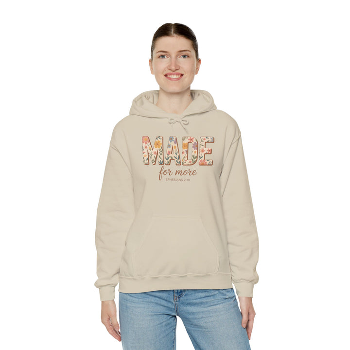 Hoodie - 'MADE for more' Ephesians 2:10 Floral Design