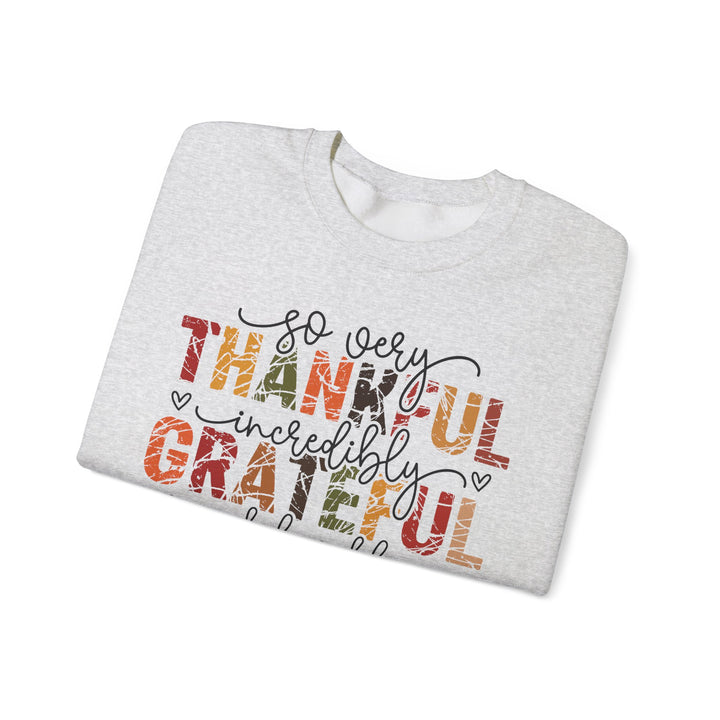 Thankful Grateful Blessed Sweatshirt | Cozy Fall Crewneck | Perfect Gift for Thanksgiving, Family Gatherings, Daily Comfort, Holiday Wear