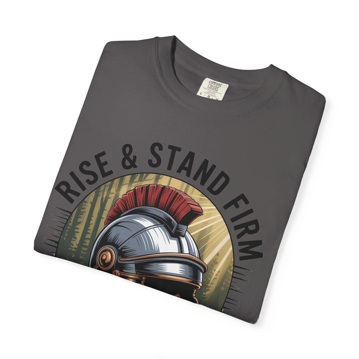 Faithful Warrior Unisex T-shirt - Rise & Stand Firm with Roman Helmet Design