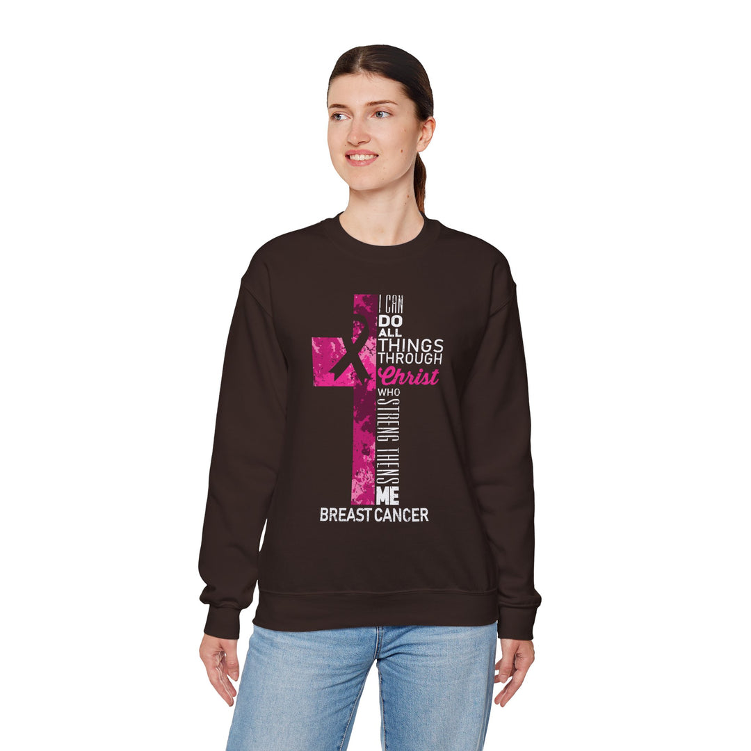 Inspirational Crewneck Sweatshirt for Breast Cancer Awareness, Faith Sweatshirt, Unisex Pullover, Hopeful Gift, Religious Apparel