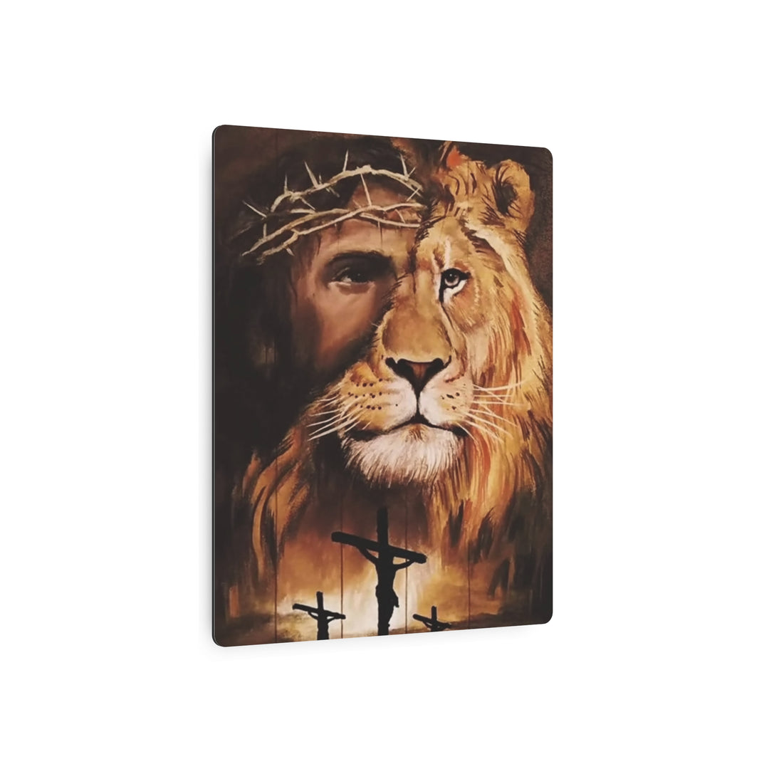 "Lion of Judah - Crown of Thorns" - Triumph & Sacrifice Metal Wall Art