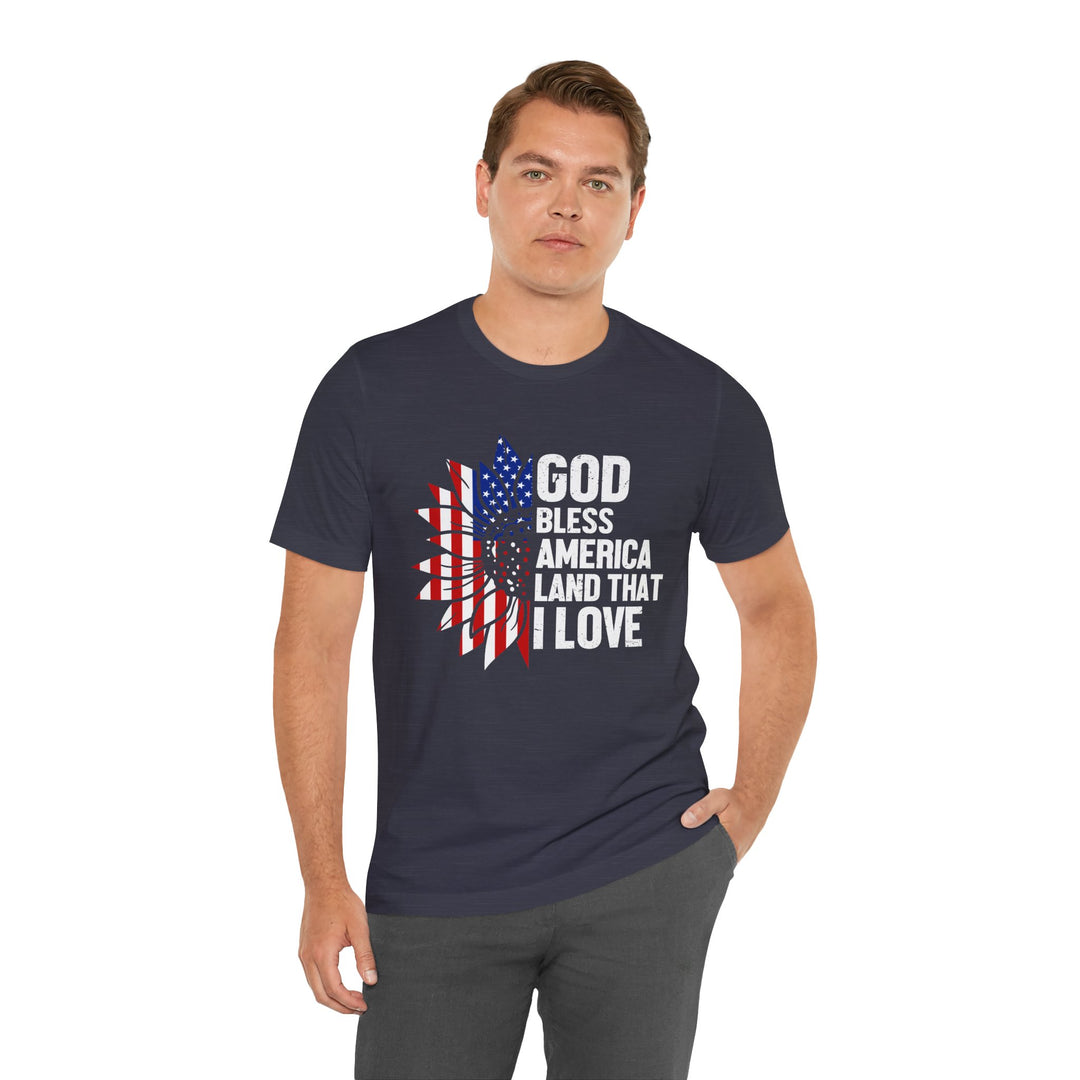 Patriotic T-Shirt, God Bless America Tee, Unisex Short Sleeve Shirt, Independence Day Gift, USA Pride Apparel, Americana Clothing