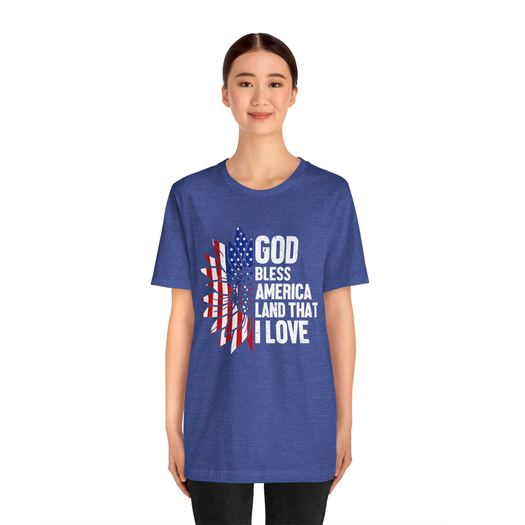 Patriotic T-Shirt, God Bless America Tee, Unisex Short Sleeve Shirt, Independence Day Gift, USA Pride Apparel, Americana Clothing