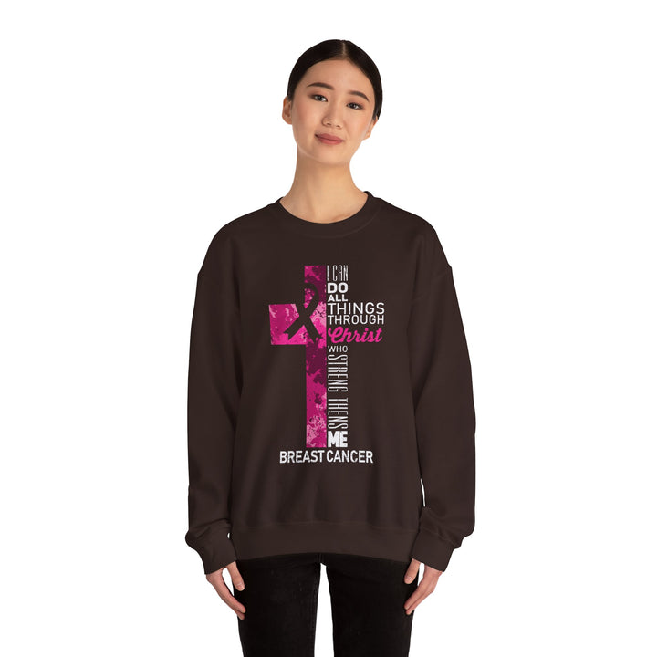 Inspirational Crewneck Sweatshirt for Breast Cancer Awareness, Faith Sweatshirt, Unisex Pullover, Hopeful Gift, Religious Apparel