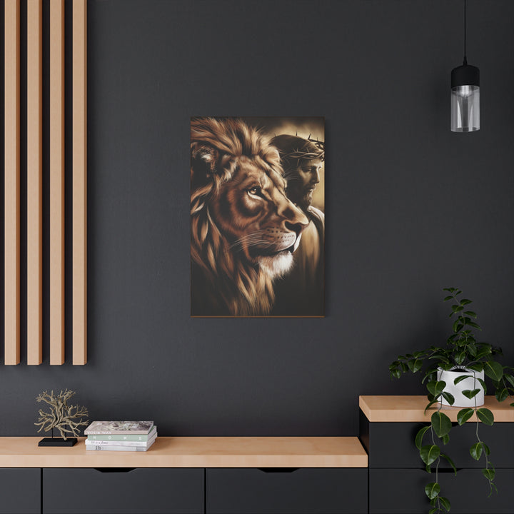 The Lion and the Lamb – Christian Canvas Wall Art | Bold Faith Decor Featuring Christ & Lion of Judah