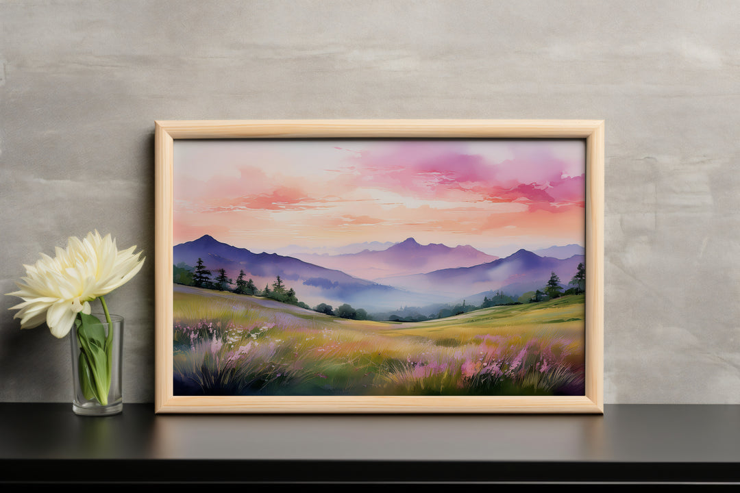 Eyes to the Hills – Watercolor Landscape Print Inspired by Psalm 121