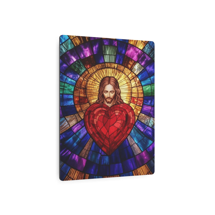 Sacred Heart of Jesus - Stained Glass Style Metal Wall Art