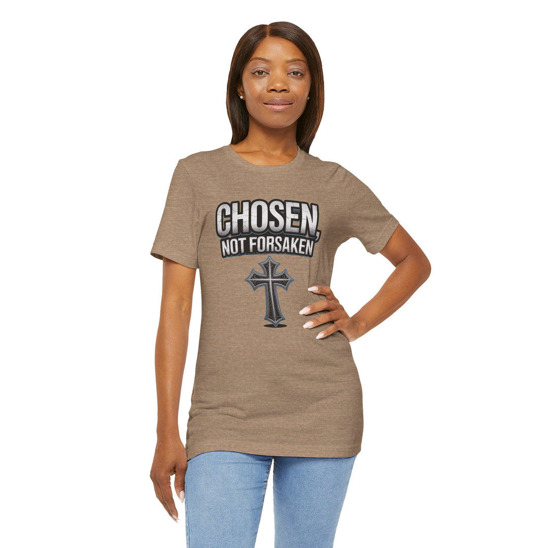 Unisex Inspirational Christian Tee - Chosen Not Forsaken, Faith-Based Shirt, Religious Apparel, Gift for Believers, Unique Faith T-Shirt