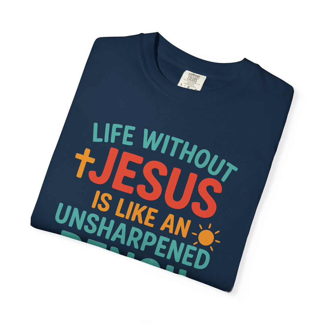 Christian Message Unisex T-shirt with Pencil Design