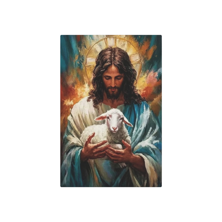 "Christ with Lamb" - Good Shepherd Metal Wall Art