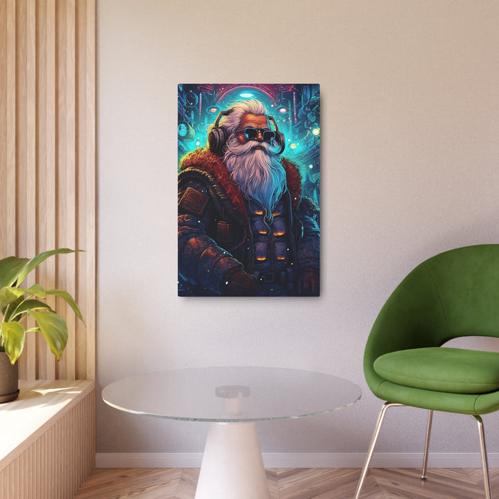 Cool Santa Metal Art Sign, Wall Decor for Christmas, Unique Gift for Him, Retro Santa Wall Art, Holiday Decoration