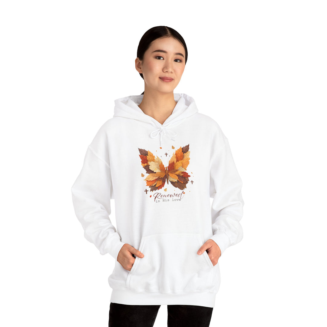 Butterfly Hoodie - Renewed in His Love - Fall Leaves Design