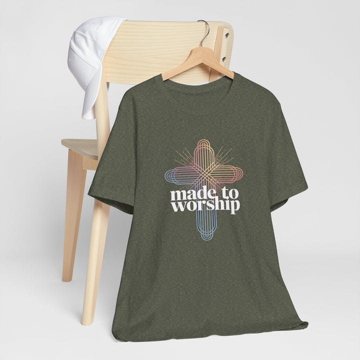 Made to Worship Unisex Tee, Inspirational T-Shirt, Faith Apparel, Christian Gift, Church Wear, Casual Outfit