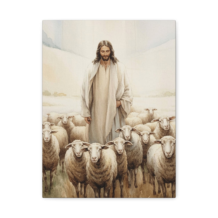 Jesus the Good Shepherd | Christian Matte Canvas Wall Art – Peaceful Faith Home Décor