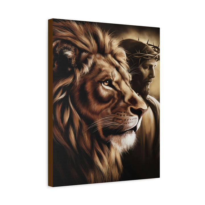 The Lion and the Lamb – Christian Canvas Wall Art | Bold Faith Decor Featuring Christ & Lion of Judah
