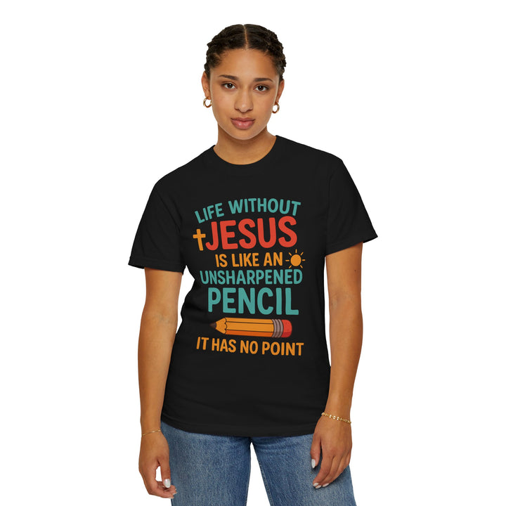 Christian Message Unisex T-shirt with Pencil Design