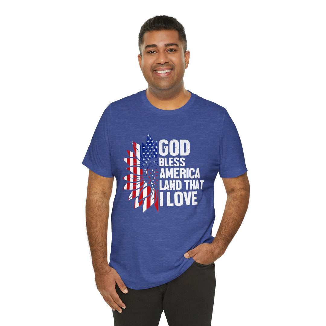 Patriotic T-Shirt, God Bless America Tee, Unisex Short Sleeve Shirt, Independence Day Gift, USA Pride Apparel, Americana Clothing