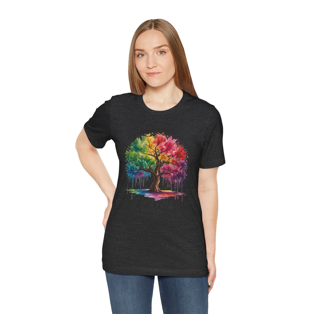 Rainbow Tree of Life Tee - Proverbs 31:25 Inspirational Shirt