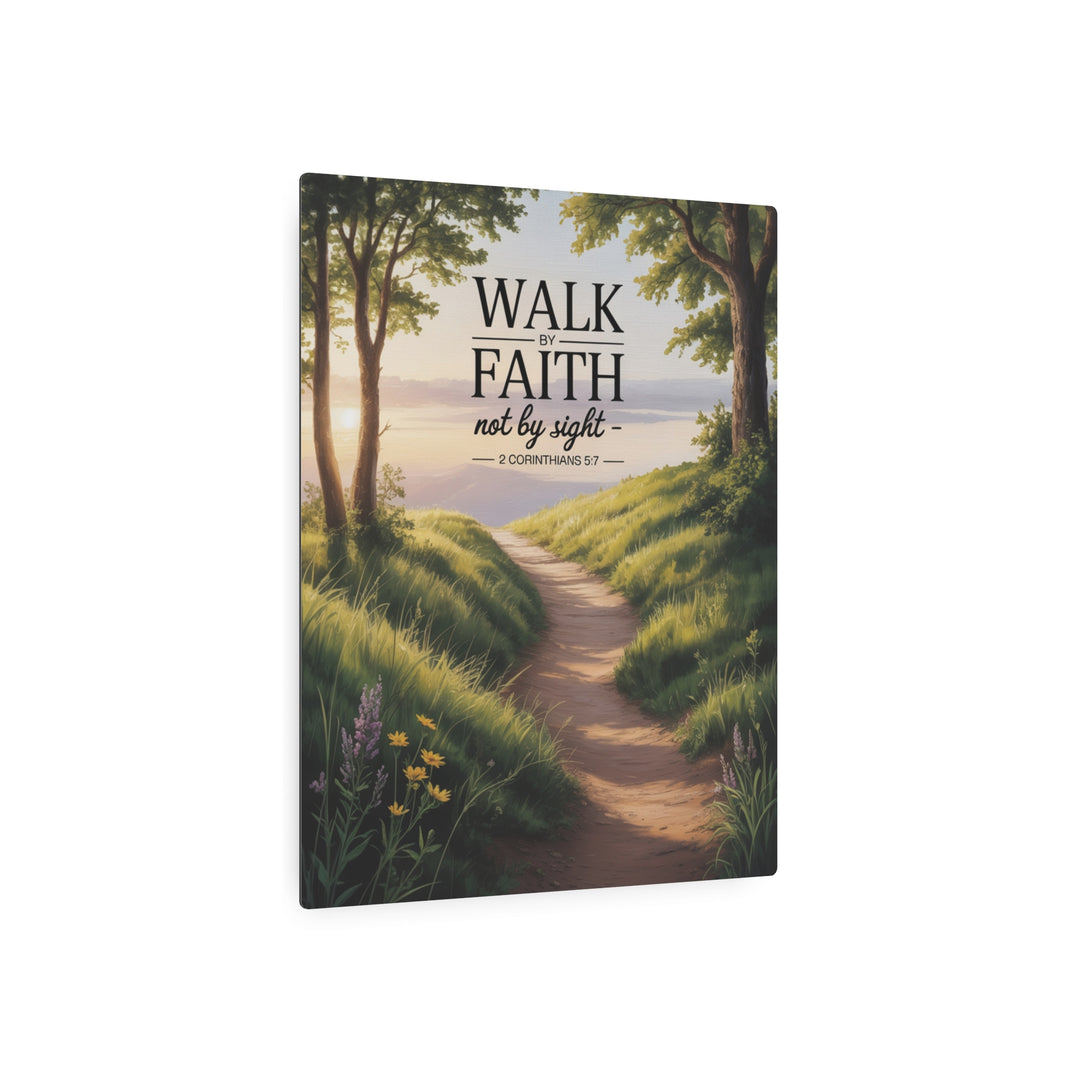 "Walk by Faith, Not by Sight" - Spiritual Journey Metal Wall Art
