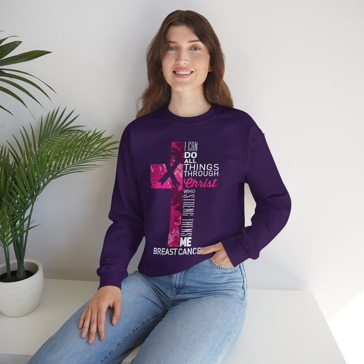 Inspirational Crewneck Sweatshirt for Breast Cancer Awareness, Faith Sweatshirt, Unisex Pullover, Hopeful Gift, Religious Apparel