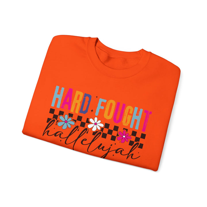 Hard Fought Hallelujah Sweatshirt | Inspirational Crewneck | Gift for Her | Cozy Casual Wear | Perfect for Holidays and Celebrations