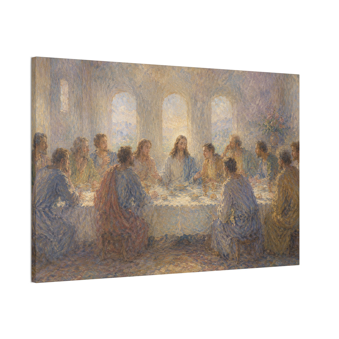Last Supper Canvas Wall Art – Impressionist Jesus Religious Painting Stretched Canvas