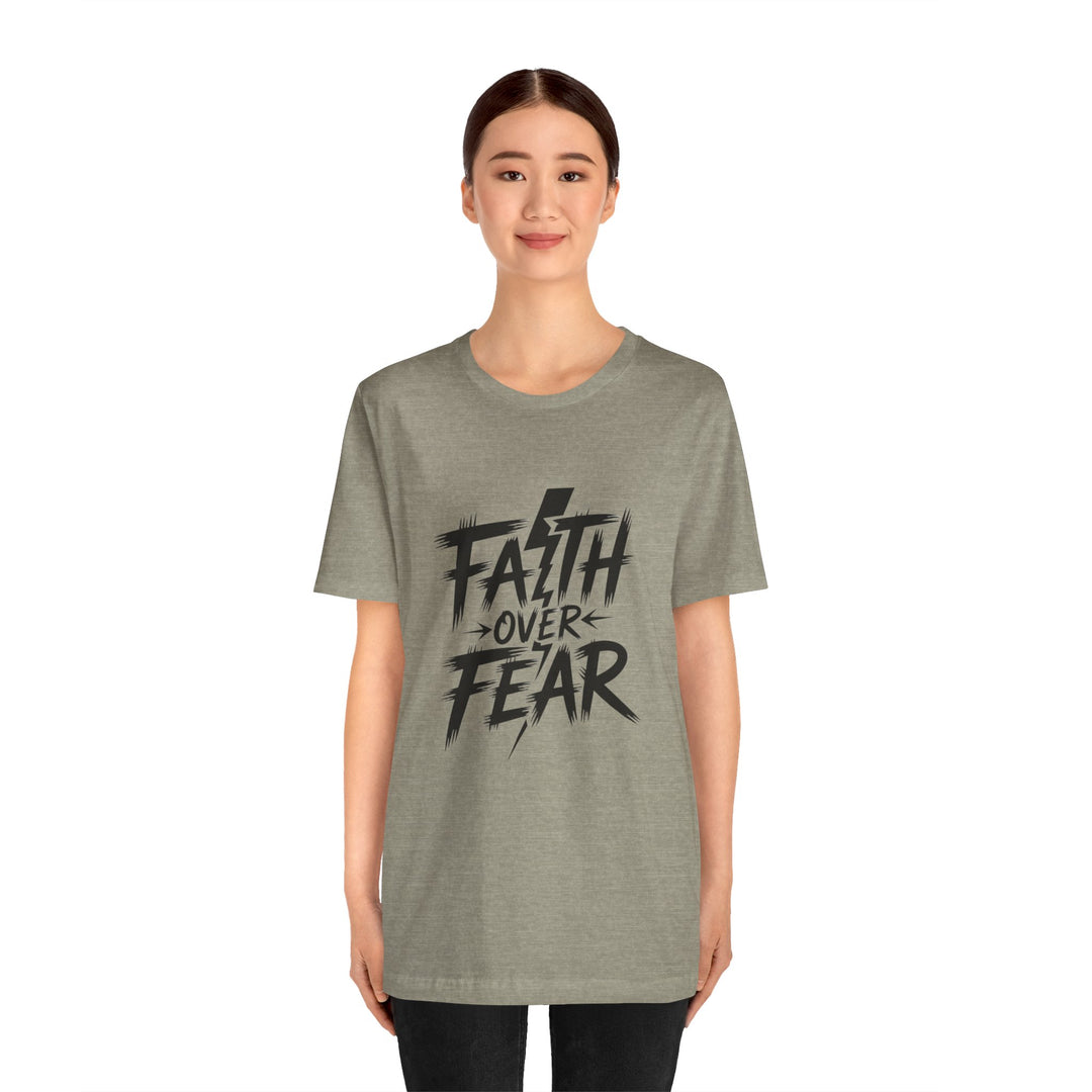 Faith Over Fear – Bold Christian Lightning Shirt