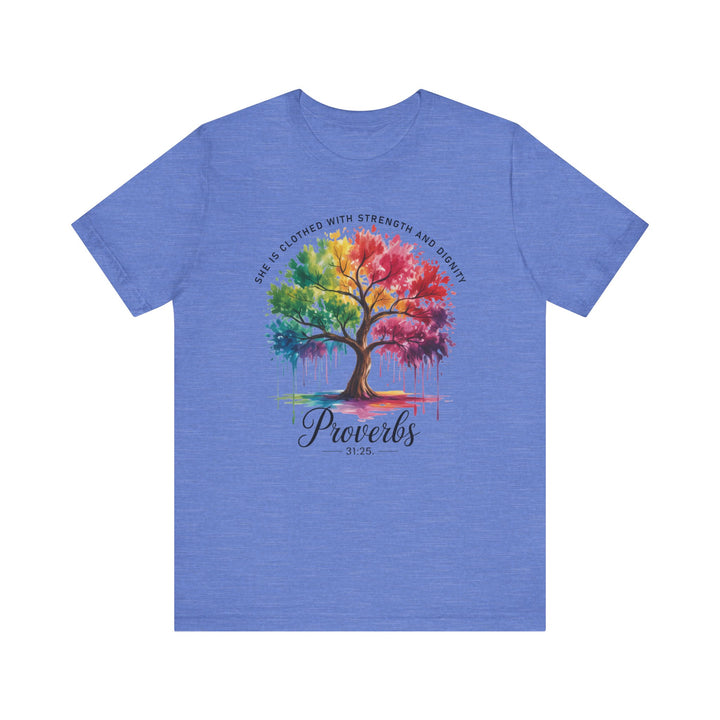 Rainbow Tree of Life Tee - Proverbs 31:25 Inspirational Shirt