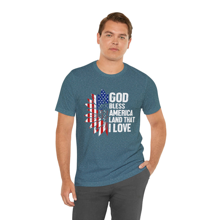 Patriotic T-Shirt, God Bless America Tee, Unisex Short Sleeve Shirt, Independence Day Gift, USA Pride Apparel, Americana Clothing