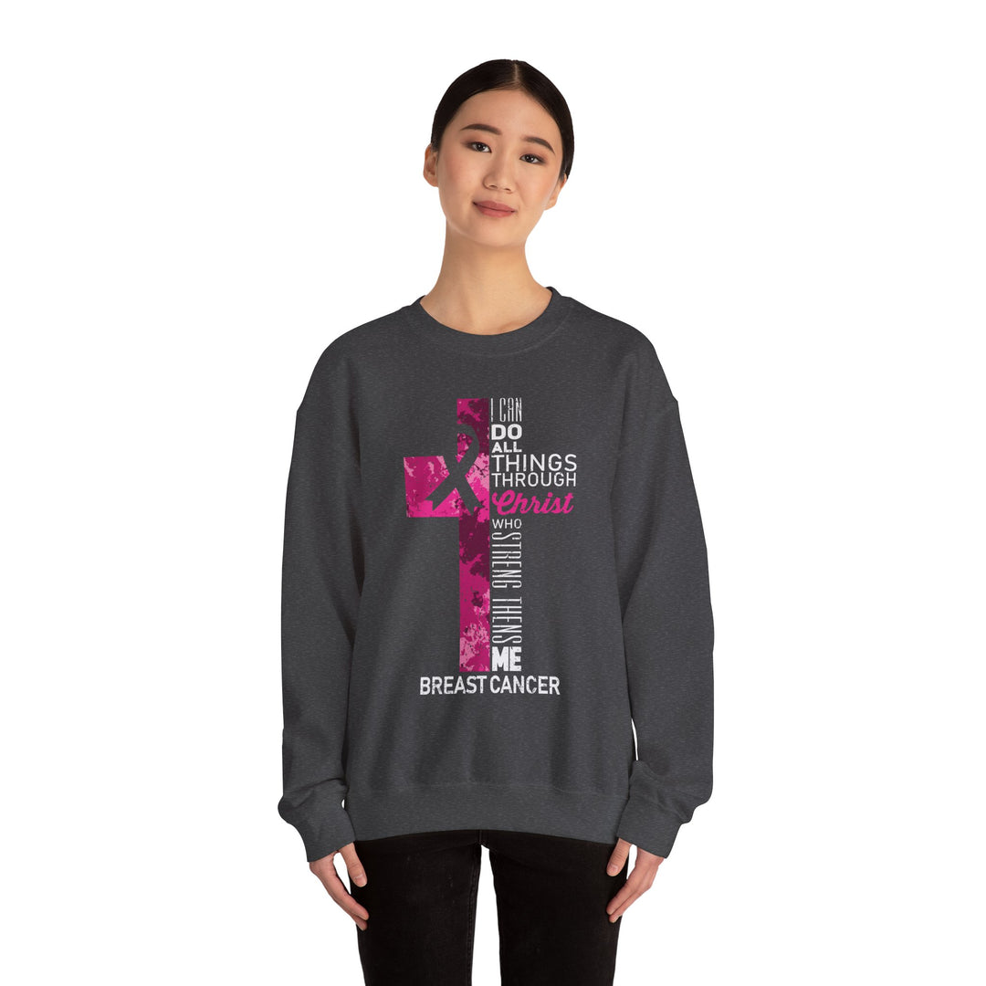 Inspirational Crewneck Sweatshirt for Breast Cancer Awareness, Faith Sweatshirt, Unisex Pullover, Hopeful Gift, Religious Apparel