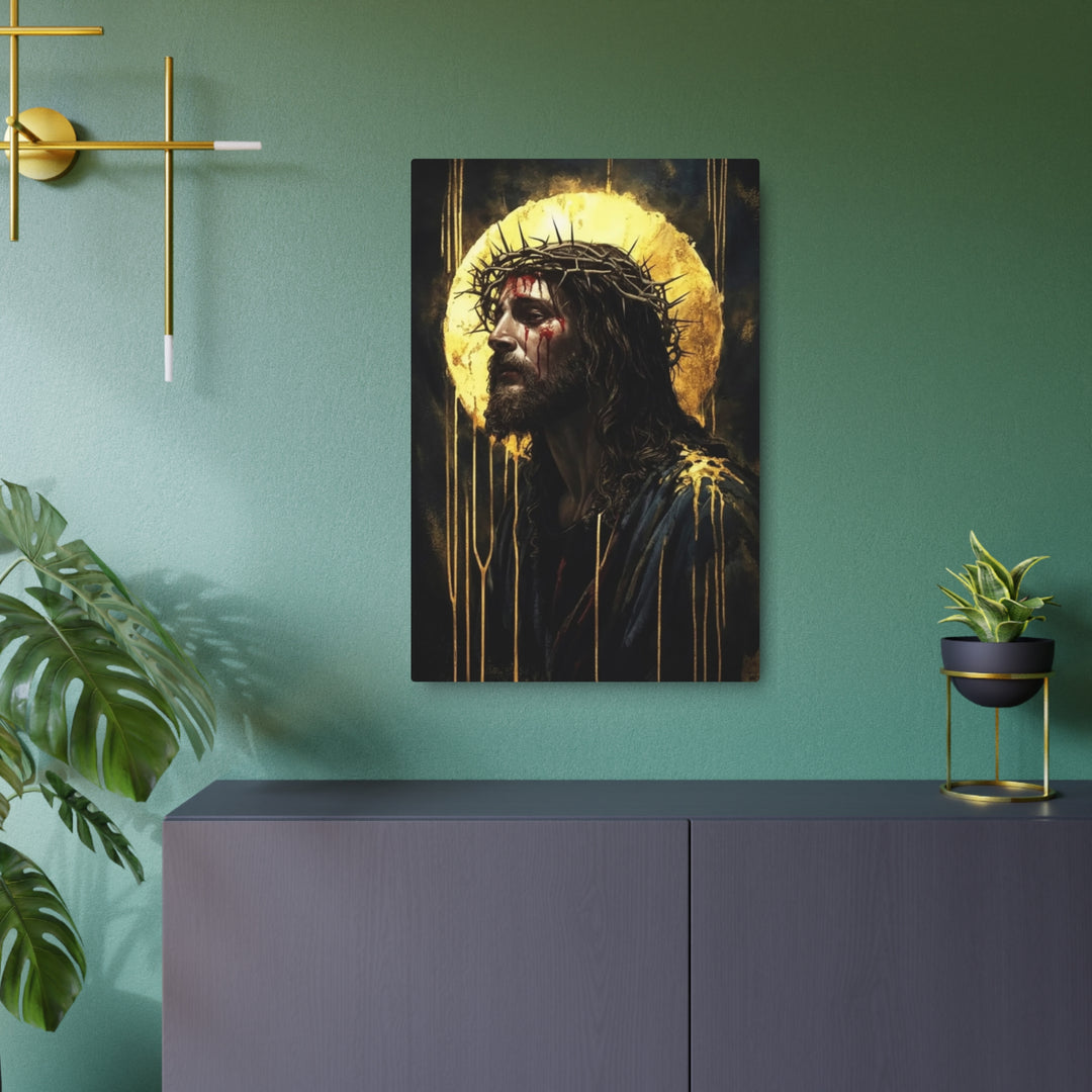 "Crown of Thorns - Sacred Passion" - Christ's Sacrifice Metal Wall Art