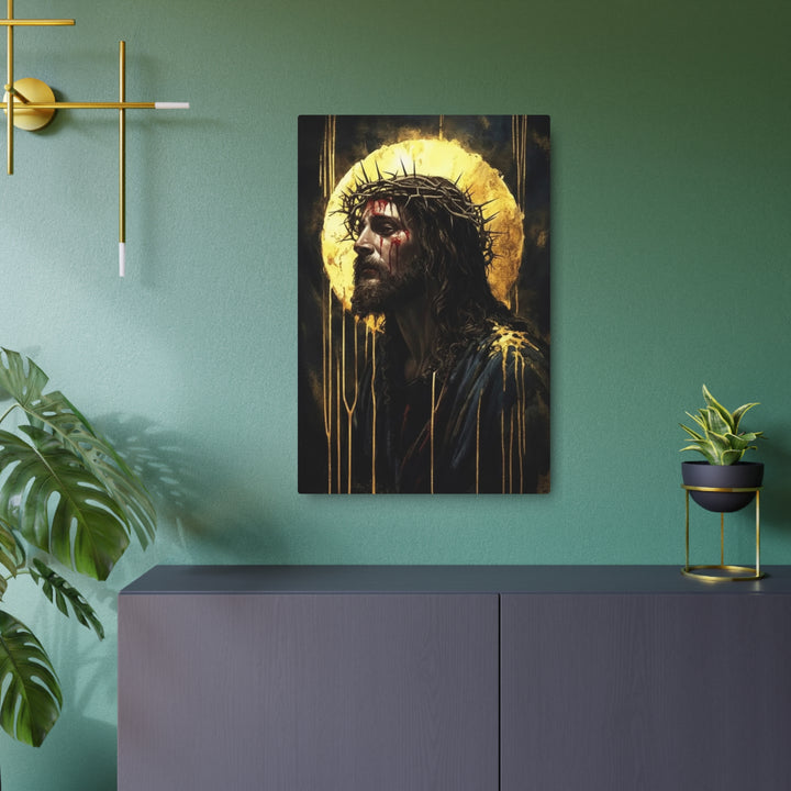 "Crown of Thorns - Sacred Passion" - Christ's Sacrifice Metal Wall Art