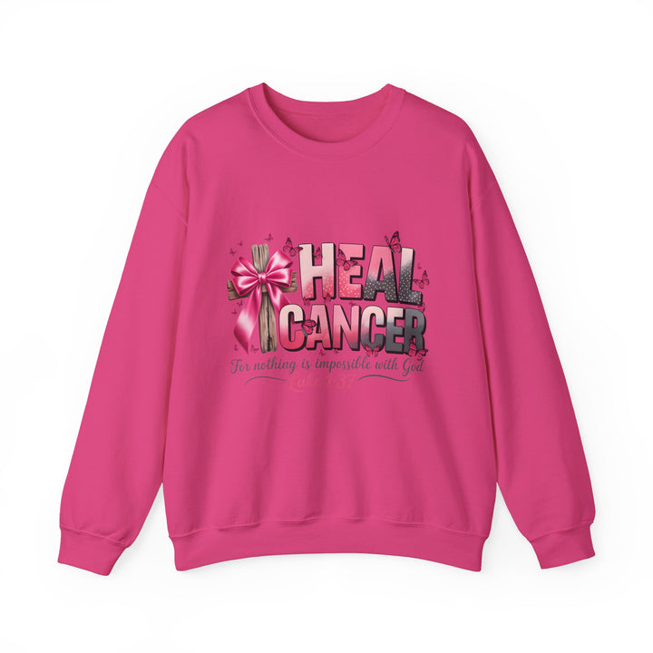 Inspirational Cancer Awareness Crewneck Sweatshirt, Comfort for Fighters, Supportive Gift, Breast Cancer Awareness, Faith & Hope