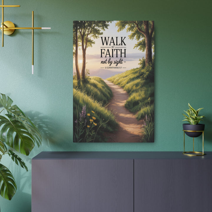 "Walk by Faith, Not by Sight" - Spiritual Journey Metal Wall Art