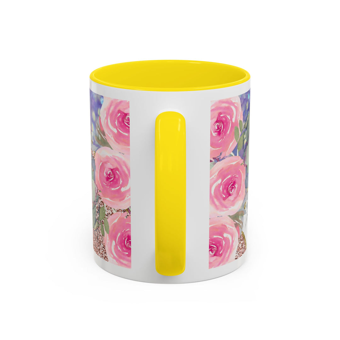 Made to Worship  Pink Glitter Floral Christian Mug